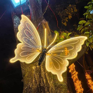 Luces LEDA Dinámicas de Color Blanco Cálido con Motivo de Mariposa, Luces Acrílicas Modernas para Navidad, Decoración de Jardín, Iluminación de Paisaje, Luminosas y Coloridas - Product Image 2