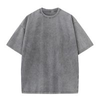 Kaus katun 100% kusam trendi Retro longgar pas leher O kaus bahu tetesan Salju rajutan ukuran besar