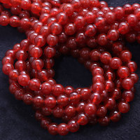 Vente en gros de perles rondes en agate rouge naturelle de plusieurs tailles perles en agate pour la fabrication de bijoux