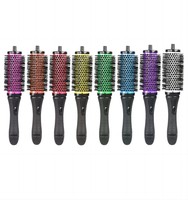 Ensemble de brosses rondes en céramique détachables avec logo personnalisé, interchangeables, en nylon, pour le séchage, le bouclage et le volume, pour salon professionnel