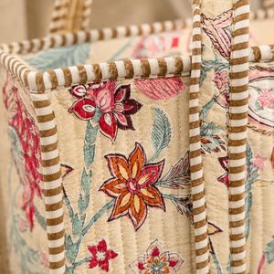 Bolso Tote Bohemio Jhola con Estampado Floral, Bolso de Compras Abierto para Todas las Temporadas - Product Image 6