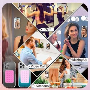 Single Sided Silicone Square Phone <b>Holder</b> for <b>iPhone</b> Android Hands-Free Fidget Toy Mirror Adsorption Adhesive Mobile Phone - Product Image 4