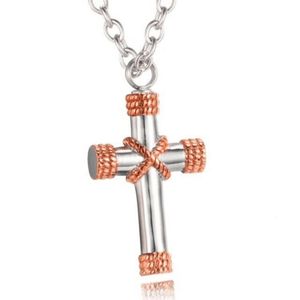 Stainless Steel Cross Cremation Pendant <b>Necklace</b> | Memorial Keepsake <b>Ashes</b> Pendant | Personalized <b>Urn</b> <b>Necklace</b> <b>for</b> <b>Ashes</b> - Product Image 4