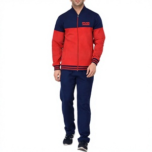 Chándal Rojo Marino para Hombre INDEX, Cierre Completo, Bloques de Color, Corte Regular, Ropa de Otoño, Transpirable, Poliéster y Algodón - Product Image 1