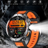 Reloj Inteligente Multifunción con Pantalla IPS, Carcasa de Aleación de Aluminio, Linterna Magnética de Silicona, Resistente al Agua IP68, Monitor de Ritmo Cardíaco y Sueño
