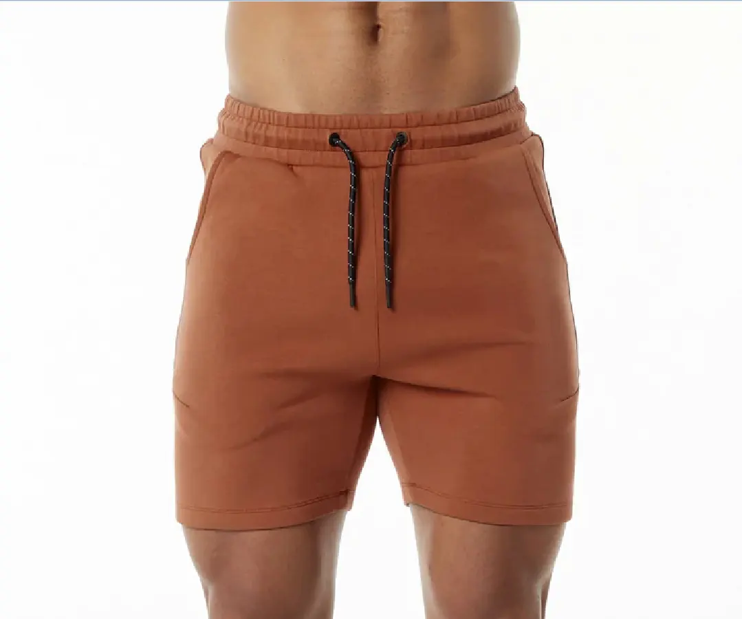 Customize men sports gym Shorts with stretch cotton thin Interlock Knit fabric for spring and Autumn