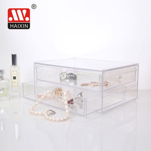 Organizador de Maquillaje y Joyería Haixin, Transparente, de Plástico PS, con 2 Niveles y Cajones, Divisor <span class=keywords><strong>para</strong></span> Lápices Labiales y Cosméticos - Product Image 4