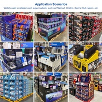 Expositor de cartón promocional para supermercados y tiendas, de medio palet, personalizado, POP de 3 lados, para faldones de suelo minoristas