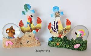 Objetos Decorativos, Adorno de Bola de Agua con Forma de Tortuga y Velero, Recuerdo de Viaje de Resina, Adornos para el Hogar - Product Image 3