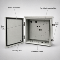 Caja Combinadora Solar, Caja Combinadora Fotovoltaica, Carcasa Metálica Impermeable para Montaje en Pared Exterior para Sistema Solar Fotovoltaico, Venta al Por Mayor OEM