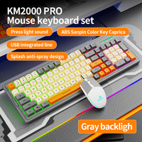 Ensemble clavier et souris filaire SOREX Km2000 avec rétroéclairage RGB, design silencieux en silicone, sensation de jeu, pour ordinateur de bureau, ordinateur portable, usage au bureau, neuf