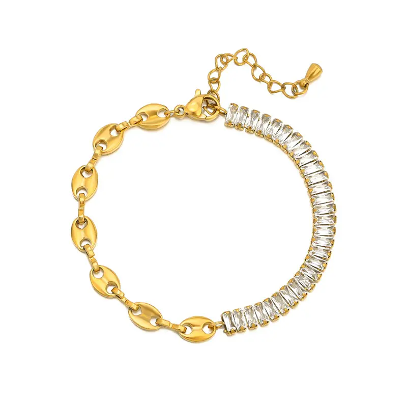 Catena del naso di maiale e palla da Tennis in acciaio inossidabile varietà minimalista nuovo braccialetto d'oro Design zircone Party Pop It bracciali
