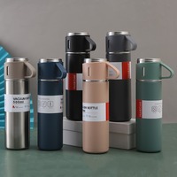 Tasse thermique sous vide en acier inoxydable 304 à trois couvercles, portable, isolée, personnalisable avec logo, idéale comme cadeau