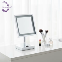 Pièces de rechange gratuites, design graphique, hôtel, appartement, villa, maison, miroir de salle de bain moderne avec éclairage LED grossissant pour le maquillage