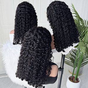 Natural Black Burmese Curly <b>Wig</b> Human Hair Soft Tight Curls <b>Lace</b> <b>Wig</b> Natural Hairline Full Density <b>Wig</b> - Product Image 1
