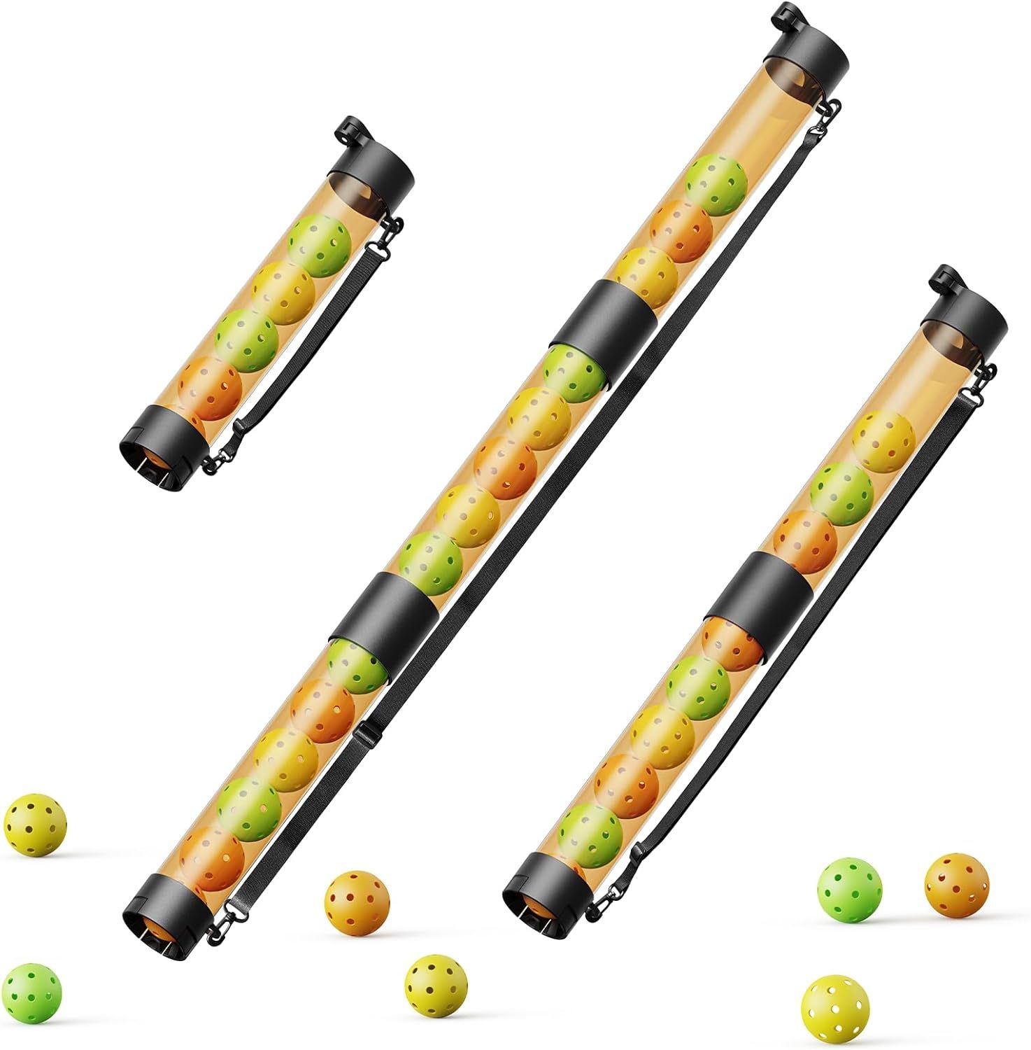 Durable Plastic Pickleball Ball Retriever with Quick Storage Strap Tube Ball Pickup Accessory for Convenient Back Saver