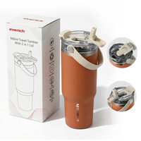 Everich – Tasse à café isotherme en acier inoxydable à double paroi avec poignée, 600 ml et 900 ml, vente en gros, personnalisable