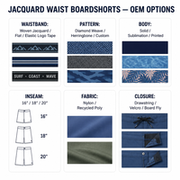 Celana Pendek Pantai Pria Bahan Jacquard Tenun Premium, Warna Sesuai Pesanan, UPF 50+