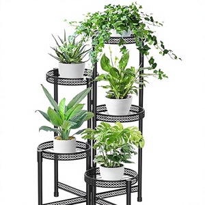 Modern Metal Flower Stand With Circular Design For Indoor Plants Home Decor Minimalist <b>Style</b> <b>Powder</b> Coated Finish - Product Image 5