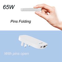 Cargador de Laptop Ultra Delgado GaN de 65W, Tendencia 2026, Doble Tipo-C + USB-A PD, Adaptador de Viaje Rápido con Enchufe OTP para Reino Unido, Compatible con Todos los Dispositivos