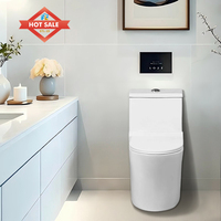 Cuvettes de WC en céramique à siphon, à poser au sol, ensemble WC monobloc en céramique à double chasse et à décharge directe