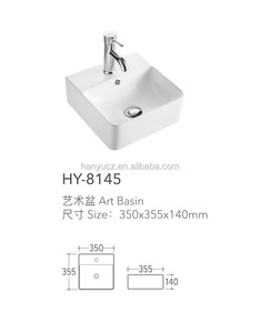 Lavabo Cuadrado Moderno de Cerámica para Baño, Lavabo de Sobremesa Fácil de Limpiar para Uso en Hoteles, Comercios y Espacios Públicos - Product Image 5