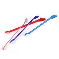 Brosse à dents double face personnalisée pour animaux de compagnie, 6 couleurs, poils doux, pour chiens et chats, soin buccal et nettoyage des dents
