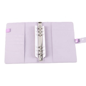 A5 Binder Promotional Custom Logo Budget Business A5 A6 6 Rings Leather Organizer Spiral Binder Notebook Cover