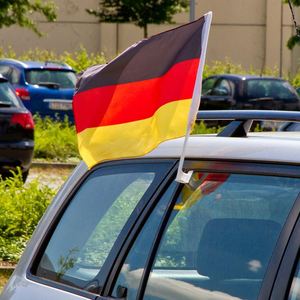 Drapeau en polyester personnalisé avec clips, vierge, sublimation personnalisable, drapeaux pour fenêtres de voiture - Product Image 1