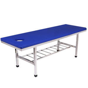 Medical Massage <b>Bed</b> Steel Frame Blue Pad With Hole For Physiotherapy And Examination Use - Product Image 1