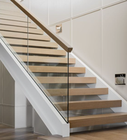Aluminium U-Profil Glasgeländer Maßgefertigte Schwarze Bodenfassung Modernes Design Gehärtetes Glas Bodenmontage Balustrade Handlauf