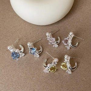 Minimalist Stainless Steel Non Tarnish Free Rhinestone Jewelry Cubic Zirconia Zircon Birthstone <b>Stud</b> <b>Earrings</b> for Women - Product Image 6