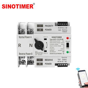 Interrupteur de transfert WiFi SINOTIMER SATS-125/3P-EW WiFi ATS - 125A 400V, Alexa/<span class=keywords><strong>Google</strong></span>, commutation <8ms, automatique/manuel, triphasé - Product Image 1