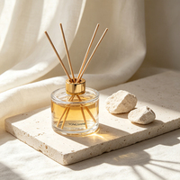 Diffuseur de parfum cylindrique de luxe 100 ml en verre avec bouchon à vis, flacon vide pour diffuseur d'arômes pour la décoration intérieure