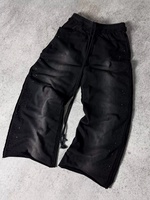 Fabricant de vêtements sur mesure : Pantalon de survêtement pour homme, coupe ample, double taille, épais, imprimé sérigraphié, effet vieilli, coupe évasée