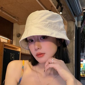 Fisherman Hat For Women Off White Canvas Sun Protection Foldable Bucket Hat Summer Casual Large Brim - Product Image 3