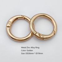 Anneau à ressort en alliage de zinc doré brillant de haute qualité, 19 mm, pour accessoires de sac, boucle en O pour quincaillerie de sac à main