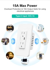 Tuya ứng dụng chúng tôi tiêu chuẩn TR bảo vệ hẹn giờ thông minh điện tường <span class=keywords><strong>USB</strong></span> ổ cắm phổ Wifi điện tường <span class=keywords><strong>USB</strong></span> ổ cắm với cổng <span class=keywords><strong>USB</strong></span> - Product Image 6