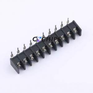 MX35R-8.25-10P-BK01-Cu-S-A Barrier Terminal Block Bent Lead Through Hole,P=8.25mm Connector Two Sides 8.25mm 1x10P Right Angle - Product Image 1