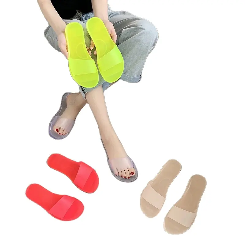 महिलाओं के जूते पार-सीमा प्लस आकार चप्पल जेली जूते महिला सैंडल पीवीसी चप्पल मुद्रित लोगो गर्मियों पु मिश्रित रंग