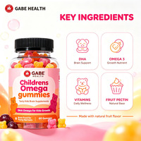 Gummies Omega 3 DHA pour enfants, marque privée OEM, 60 unités, pour le développement cérébral, la concentration, la croissance et le système immunitaire, à partir de 2 ans, personnalisables