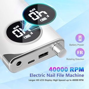 40000RPM Electric Portable File Kit Coreless <b>Nail</b> Drill Machine, Professional <b>Nail</b> Drills for Acrylic <b>Nails</b> - Product Image 4