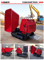 Mini-chargeur-transporteur sur chenilles Voer F1200 1200 kg avec chargeur frontal à transmission hydraulique pour chantier de construction