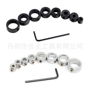 Juego de Anillos Limitadores para Brocas Mr Drill, 8 Piezas, Acabado Brillante de Aluminio, con Llave Hexagonal para Perforación y Posicionamiento en Madera - Product Image 1