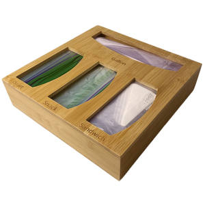 बांस के लिए Ziplock बैग भंडारण आयोजक दराज, बांस सैंडविच बैग आयोजक, बांस Ziplock बैग आयोजक - Product Image 1