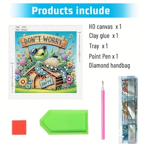 Mosaico di Diamanti 5D Fai-<span class=keywords><strong>da</strong></span>-Te con Stampa di Cartoni Animati, Tartaruga e Albero in Resina per Decorazione Casa - Product Image 5