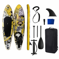 Planche à pagaie gonflable en PVC de 10,5 pieds (320x83x15cm) avec kit d'accessoires complet, pagaie, pompe, leash, aileron et sac à dos