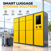 Armoire de rangement intelligente jaune pour bagages avec serrure électronique pour parcs à thème et parcs aquatiques – Casier à bagages haute visibilité