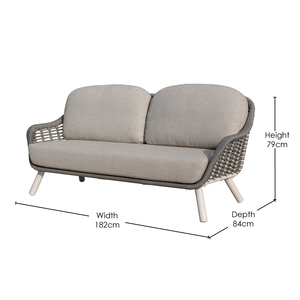 OSMEN PUGLIA Canapé de jardin en rotin plastique au design classique, deux places, structure en aluminium, pour extérieur, parc, hôtel - Product Image 6