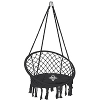 Fauteuil suspendu avec coussin rond, hamac en macramé pour l'intérieur et l'extérieur